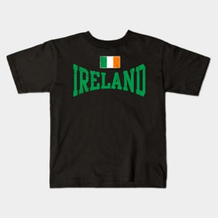 St Patricks Day Ireland Irish Flag Distressed Kids T-Shirt